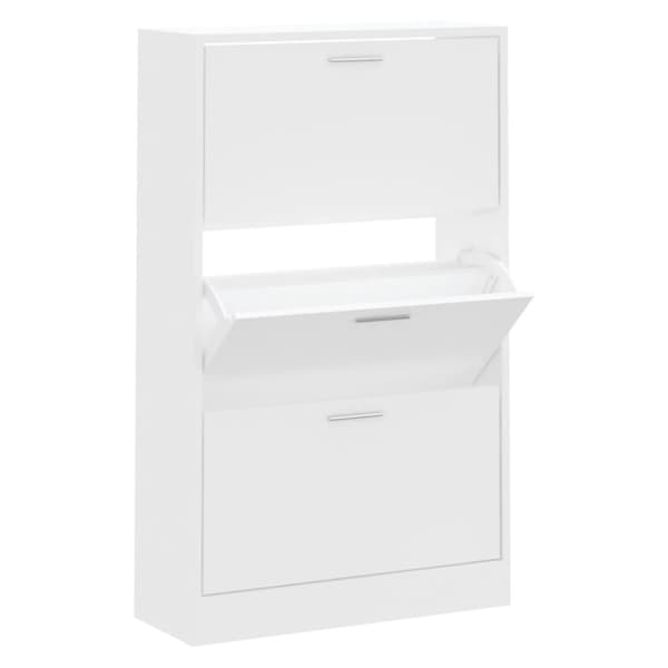 Skoskåp vit 63x24x103 cm konstruerat trä
