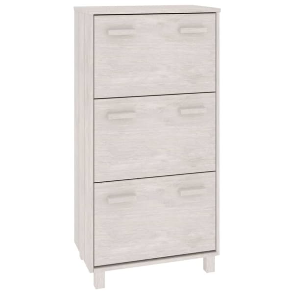 Skoskåp HAMAR vit 59,5x35x117 cm massiv furu