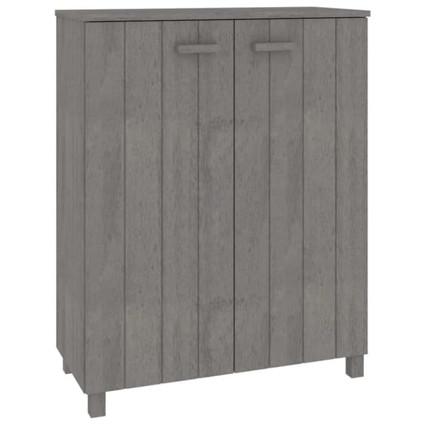 Skoskåp HAMAR ljusgrå 85x40x108 cm massiv furu