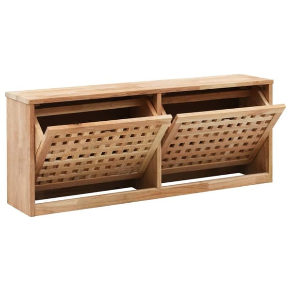 Skobänk 94x20x38 cm massivt valnötsträ