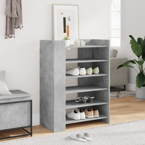 Skoskåp betonggrå 74,5x37,5x100 cm konstruerat trä