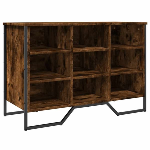 Skoskåp rökfärgad ek 90x38x61,5 cm konstruerat trä