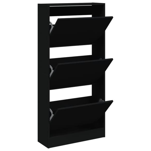 Skohylla svart 60x21x125,5 cm konstruerat trä