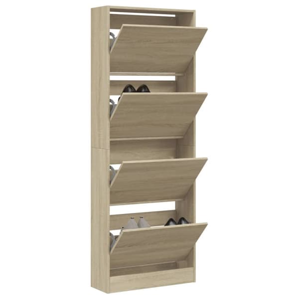 Skohylla sonoma-ek 60x21x163,5 cm konstruerat trä