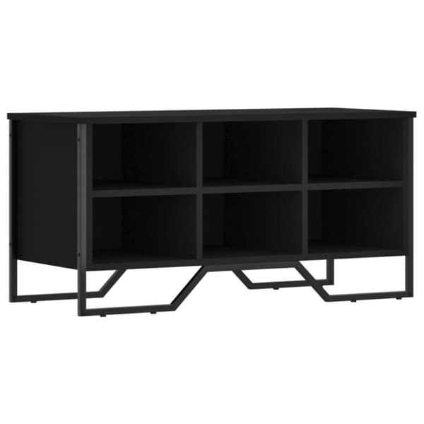 Skoskåp svart 90x38x45,5 cm konstruerat trä