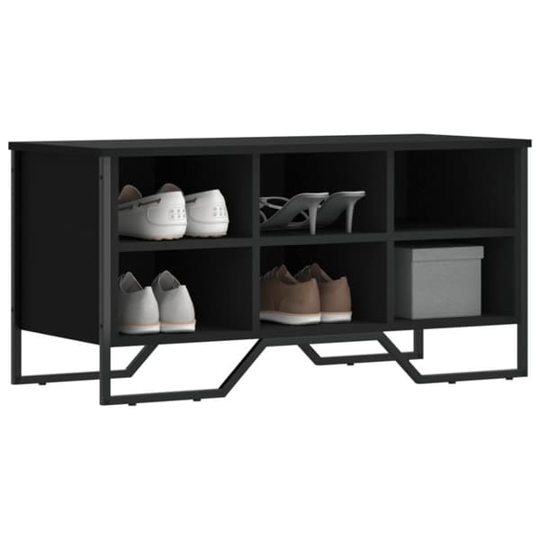 Skoskåp svart 90x38x45,5 cm konstruerat trä