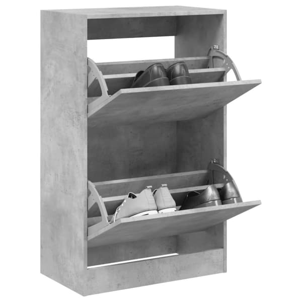Skohylla betonggrå 60x34x96,5 cm konstruerat trä
