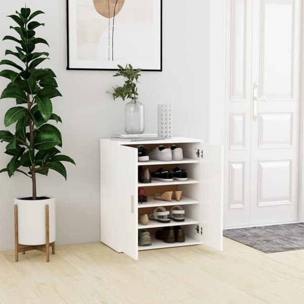Skoskåp vit 60x35x70 cm konstruerat trä