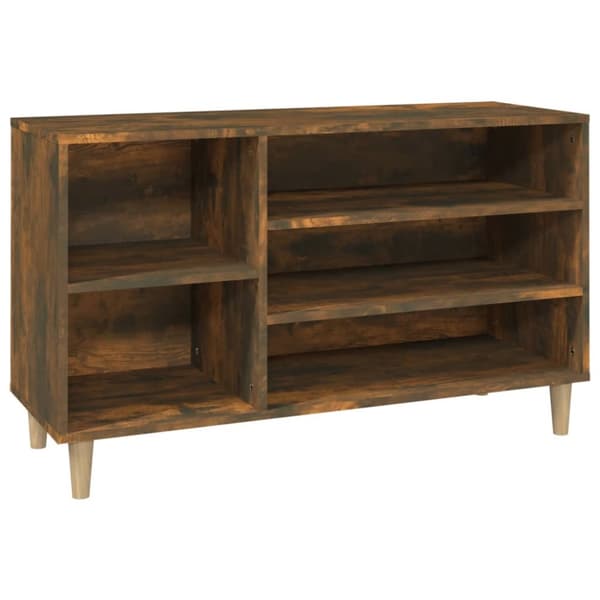 Skoställ rökfärgad ek 102x36x60 cm konstruerat trä