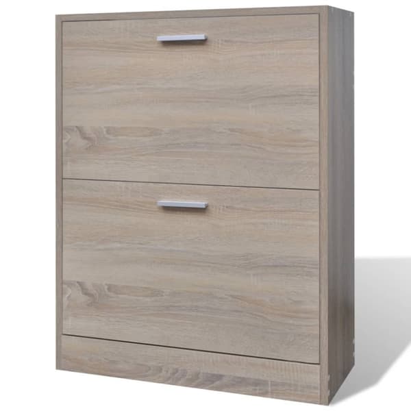 Skoskåp i trä med 2 fack eklook