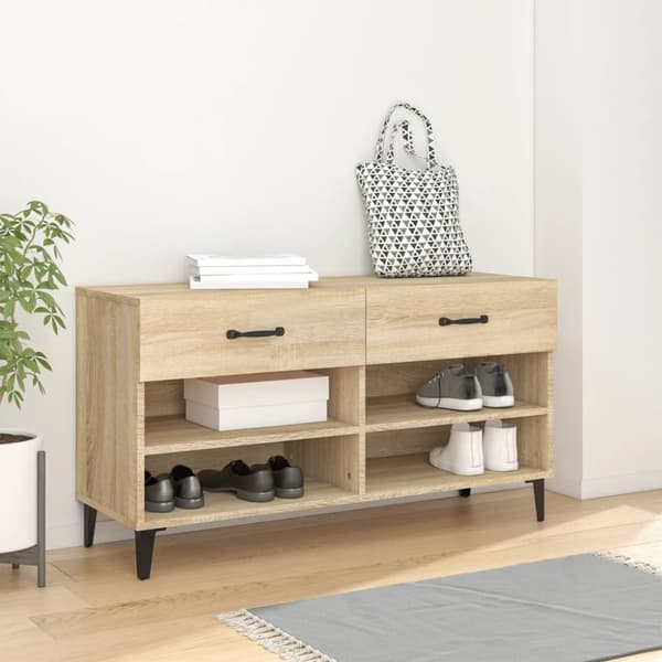 Skoskåp sonoma-ek 102x35x55 cm konstruerat trä