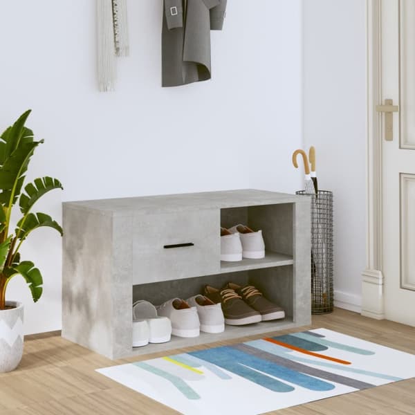 Skoskåp betonggrå 80x35x45 cm konstruerat trä