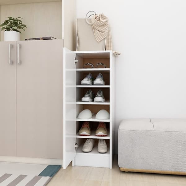Skoskåp vit 32x35x92 cm konstruerat trä