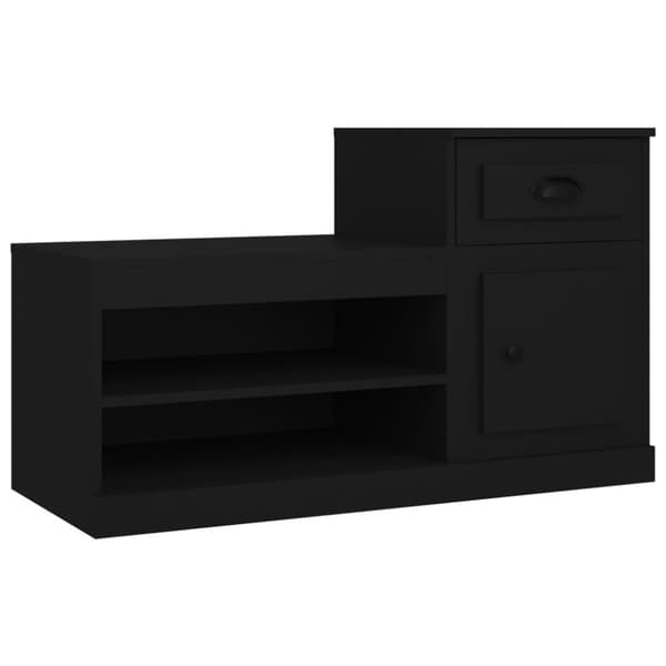 Skoskåp svart 100x42x60 cm konstruerat trä