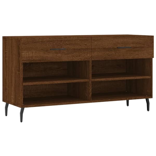 Skobänk brun ek 102x35x55 cm konstruerat trä
