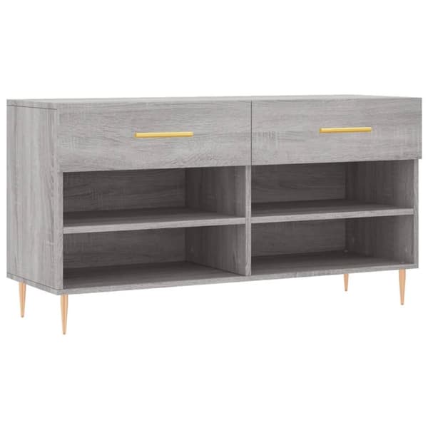 Skobänk grå sonoma 102x35x55 cm konstruerat trä