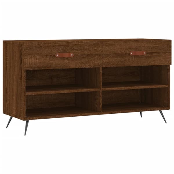 Skobänk brun ek 102x35x55 cm konstruerat trä