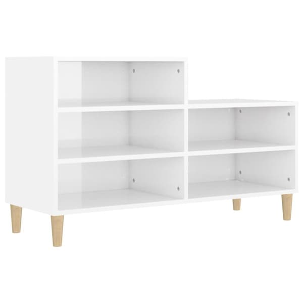 Skoskåp vit högglans 102x36x60 cm konstruerat trä