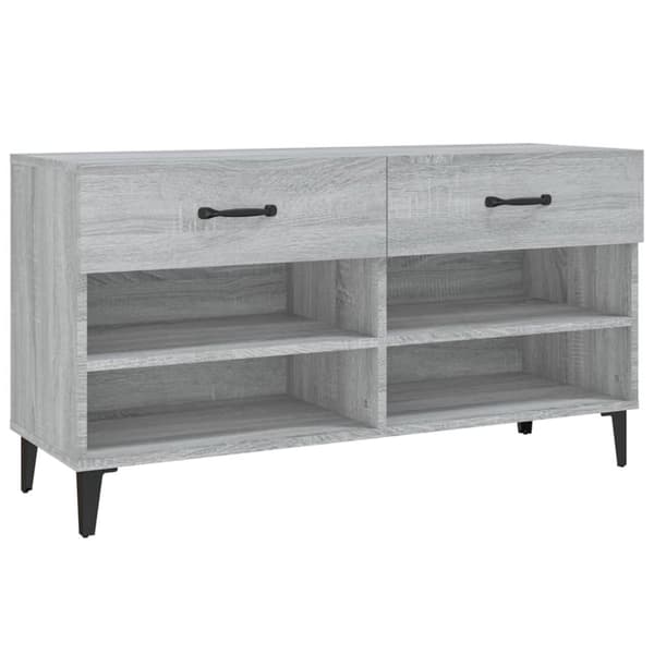 Skoställ grå sonoma 102x35x55 cm konstruerat trä
