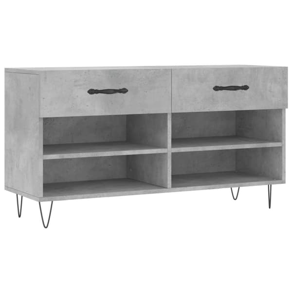 Skobänk betonggrå 102x35x55 cm konstruerat trä
