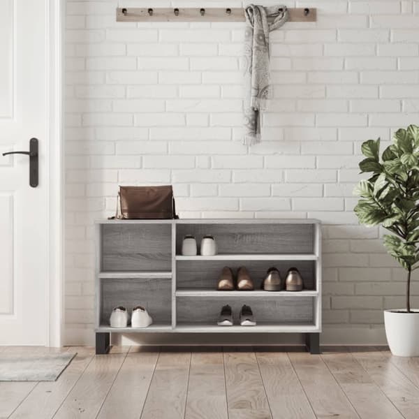 Skoskåp grå sonoma 102x36x60 cm konstruerat trä