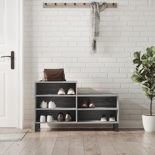 Skoskåp grå sonoma 102x36x60 cm konstruerat trä