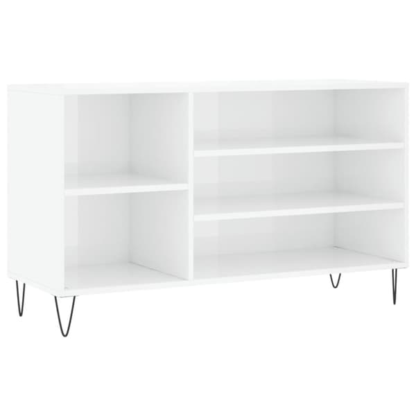 Skoskåp vit högglans 102x36x60 cm konstruerat trä