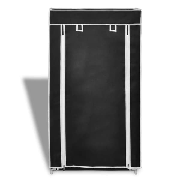 Skoförvaring med överdrag i tyg 58 x 28 x 106 cm svart