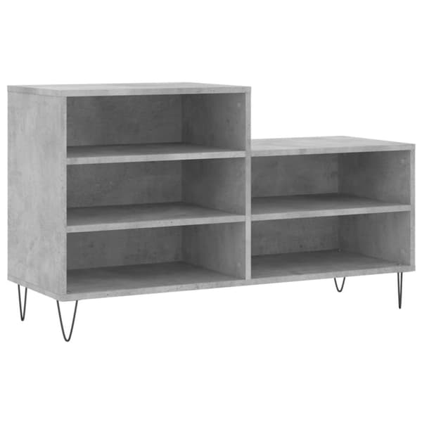 Skoskåp betonggrå 102x36x60 cm konstruerat trä
