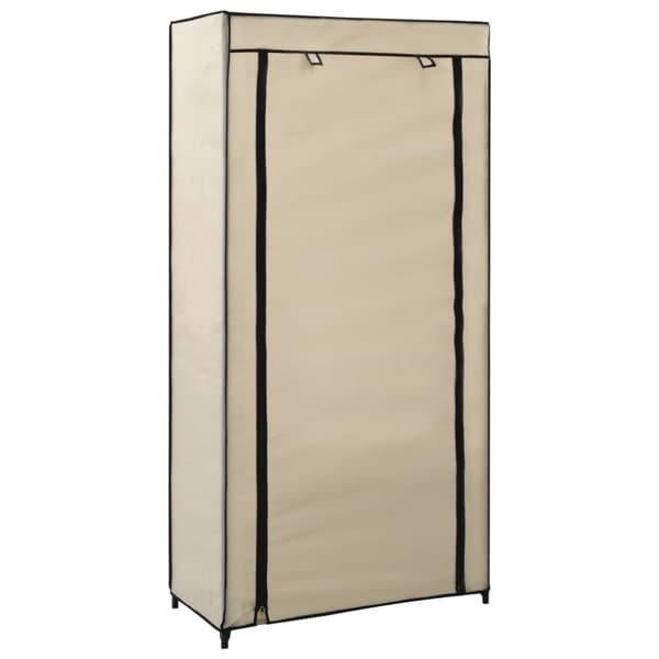 Skoförvaring med överdrag gräddvit 58x28x106 cm tyg
