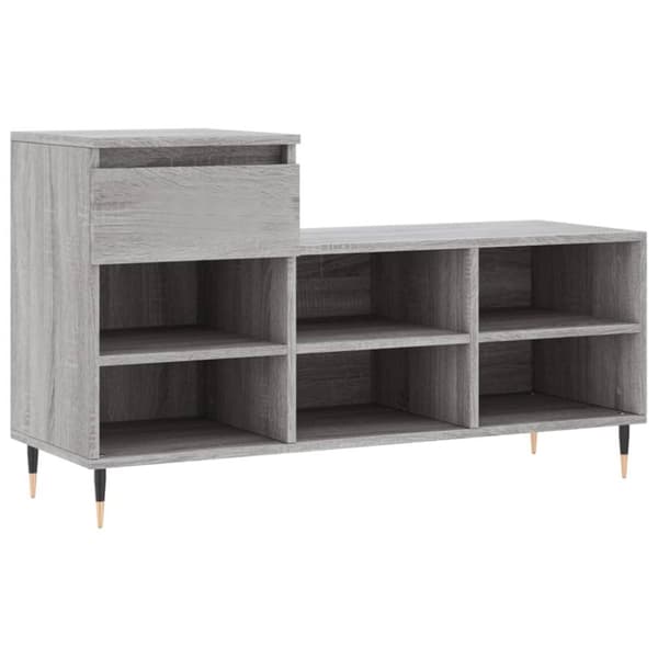 Skoskåp grå sonoma 102x36x60 cm konstruerat trä