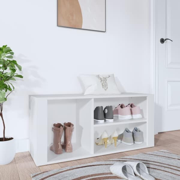 Skoskåp vit 100x35x45cm konstruerat trä