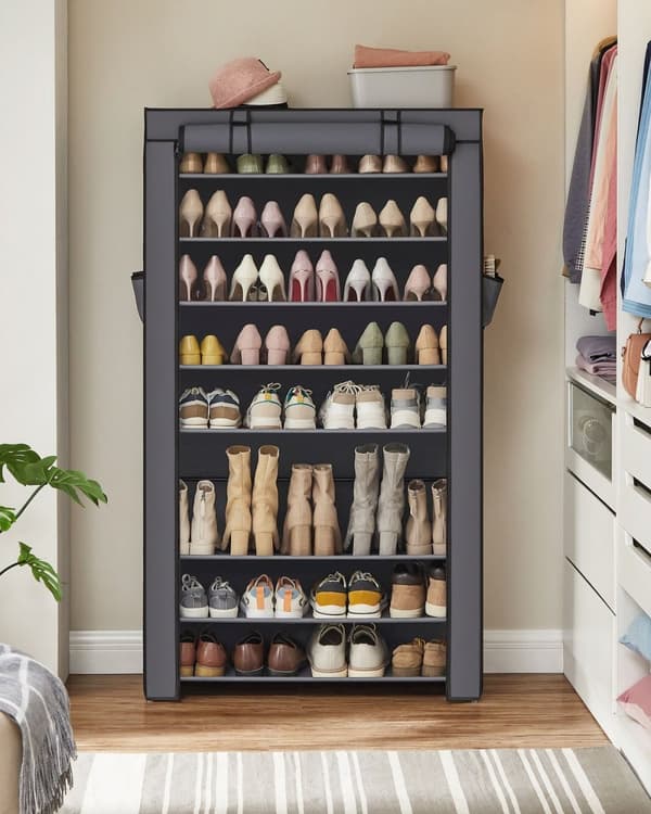 Rootz Skostativ Organizer - Fodtøjsopbevaring - Skostativ - Vandafvisende stof - 88cm x 28cm x 160cm