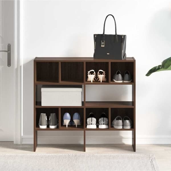 vidaXL Skohyllor 2 st stapelbara brun ek 89,5x30x40 cm