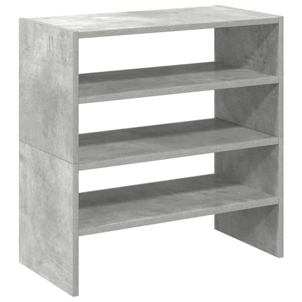 Skohyllor 2 st stapelbara betonggrå 60x30x30,5 cm