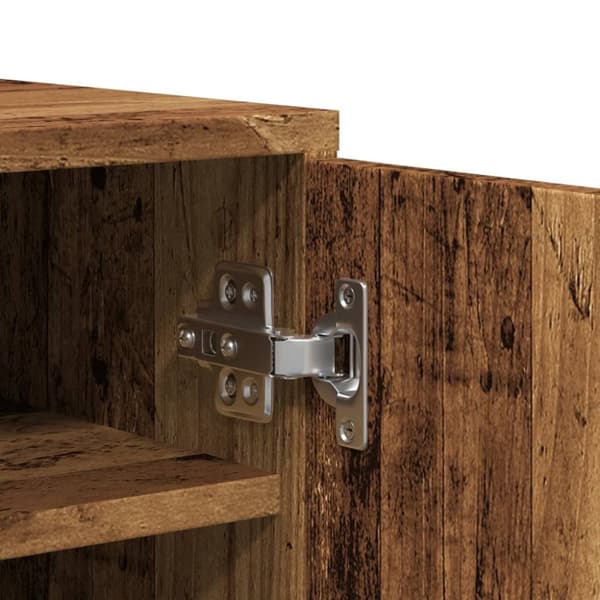 skoskab 60x35x92 cm konstrueret træ antikt eg