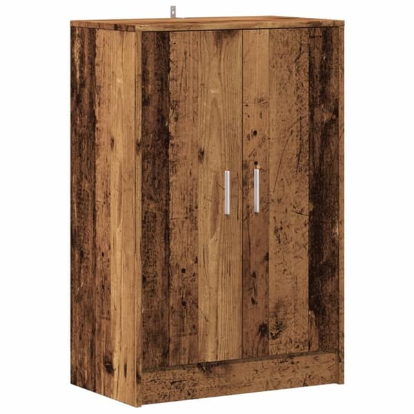 skoskab 60x35x92 cm konstrueret træ antikt eg