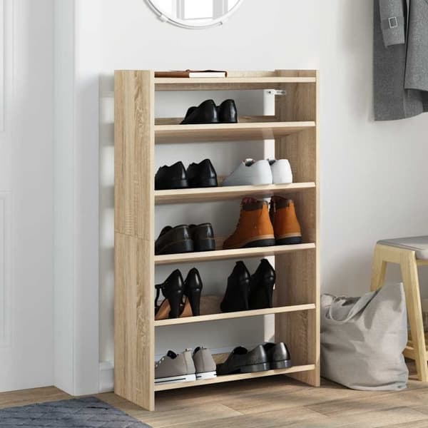 Skohylla sonoma-ek 60x25x100 cm konstruerat trä