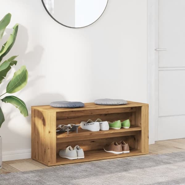 skobænk 100x35x45 cm konstrueret træ kunsteg