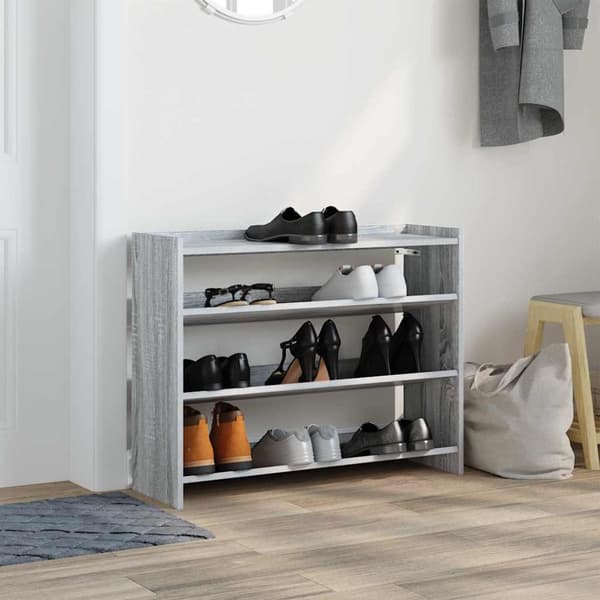 skoreol 80x25x61,5 cm konstrueret træ grå sonoma-eg
