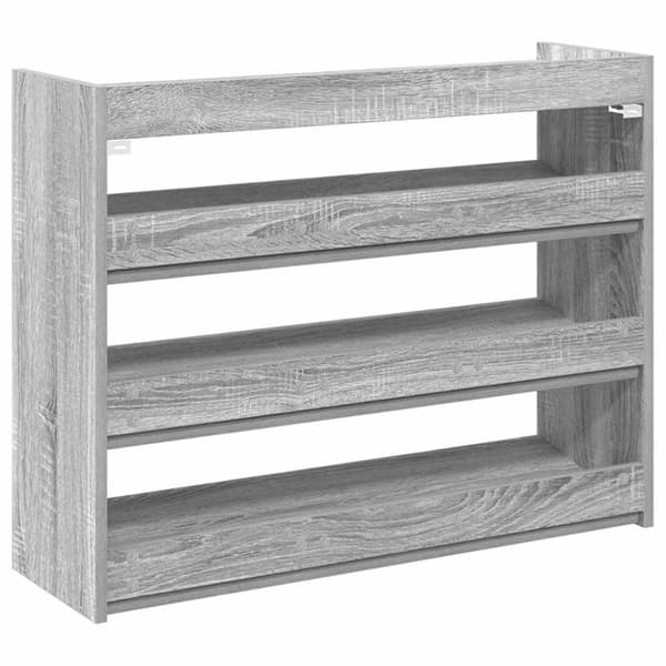 skoreol 80x25x61,5 cm konstrueret træ grå sonoma-eg