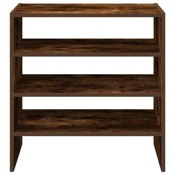 Skohyllor 2 st stapelbara rökfärgad ek 60x30x30,5 cm