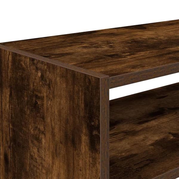 Skohyllor 2 st stapelbara rökfärgad ek 60x30x30,5 cm