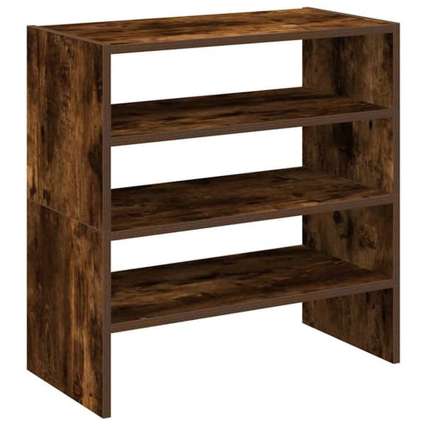 Skohyllor 2 st stapelbara rökfärgad ek 60x30x30,5 cm