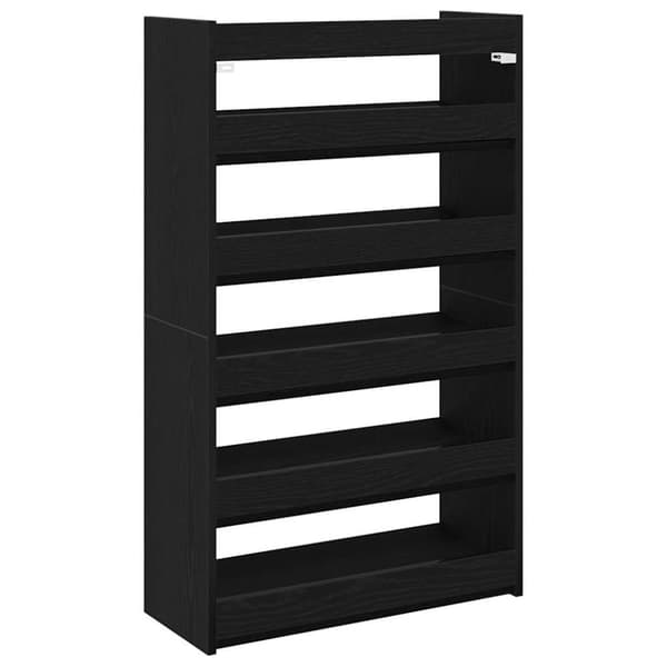 Skohylla svart 60x25x100 cm konstruerat trä