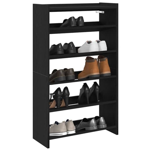 Skohylla svart 60x25x100 cm konstruerat trä