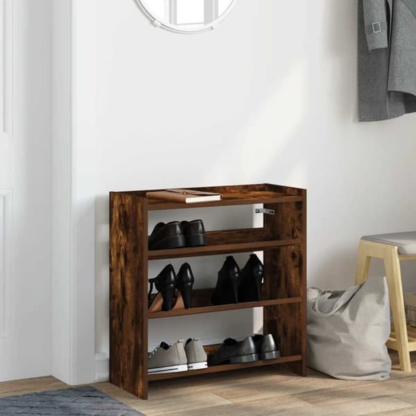 skoreol 60x25x62 cm konstrueret træ røget egetræsfarve