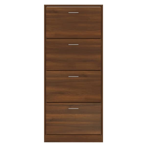 skoskab 63x24x147 cm konstrueret træ brun egetræsfarve