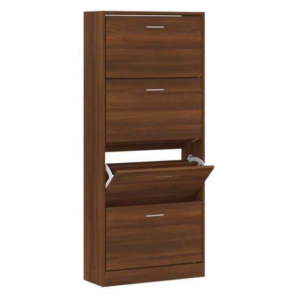 skoskab 63x24x147 cm konstrueret træ brun egetræsfarve