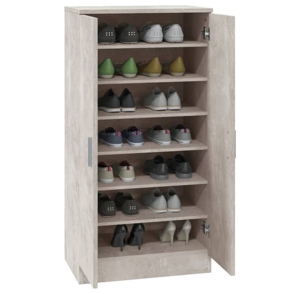 Kenkäkaappi betoninharmaa 55x35x108 cm tekninen puu